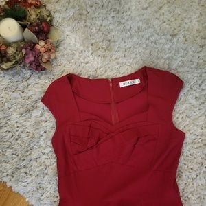 Red wine dapper dress NWOT